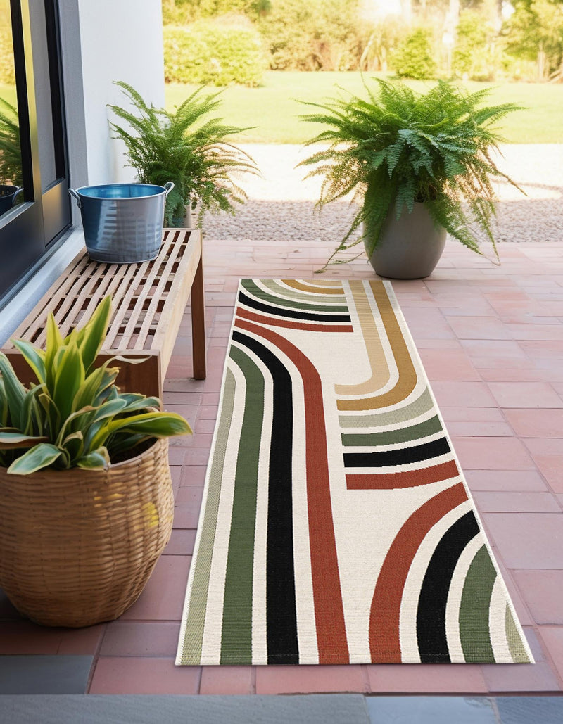 Urban Terrace Collection Area Rug -  Piazza Runner Multi  lifestyle 24