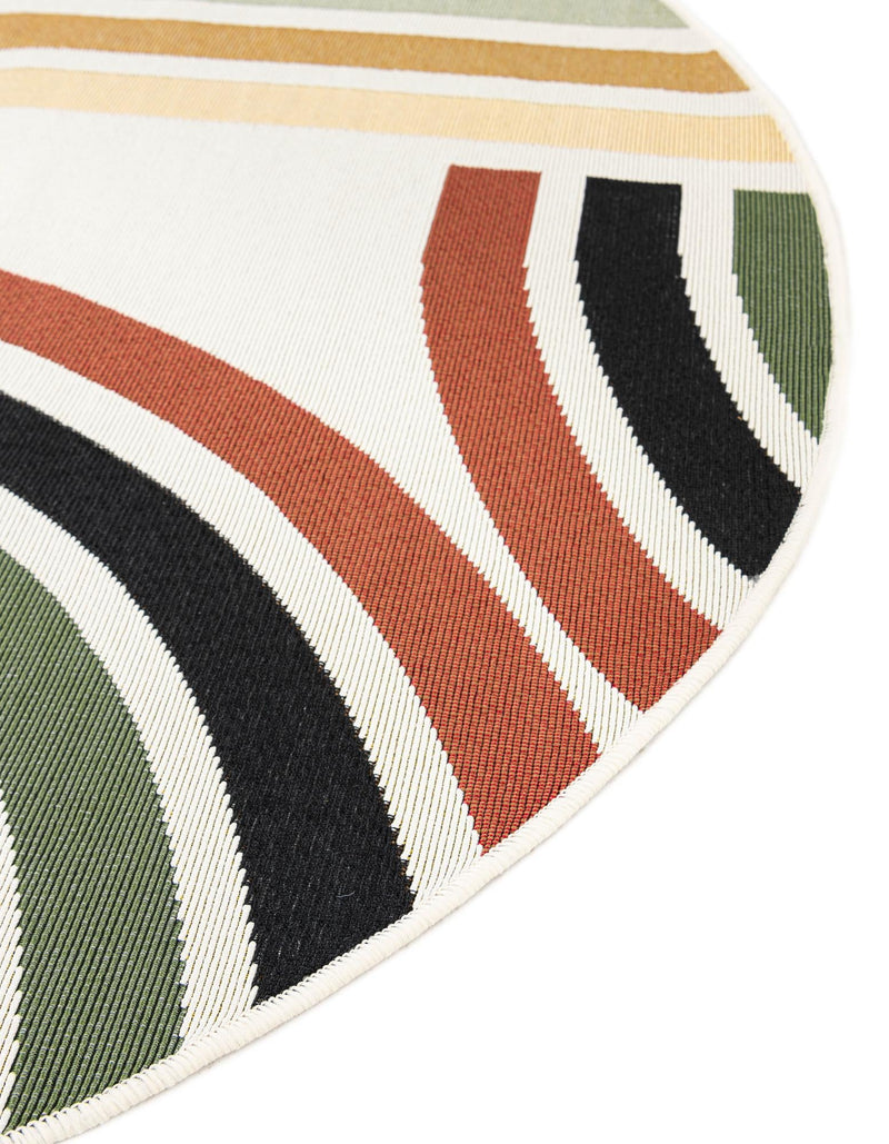 Urban Terrace Collection Area Rug -  Piazza Round Multi  lifestyle 25