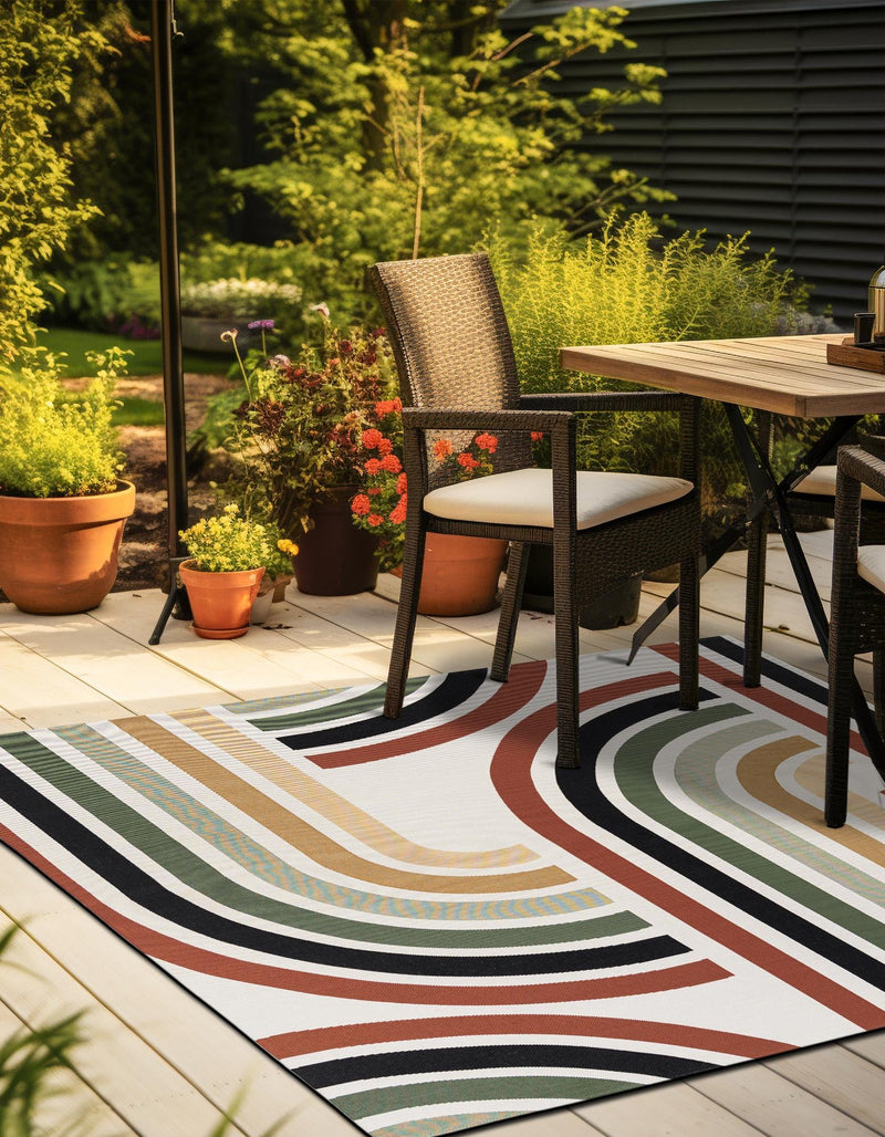 Urban Terrace Collection Area Rug -  Piazza Square Multi  lifestyle 14