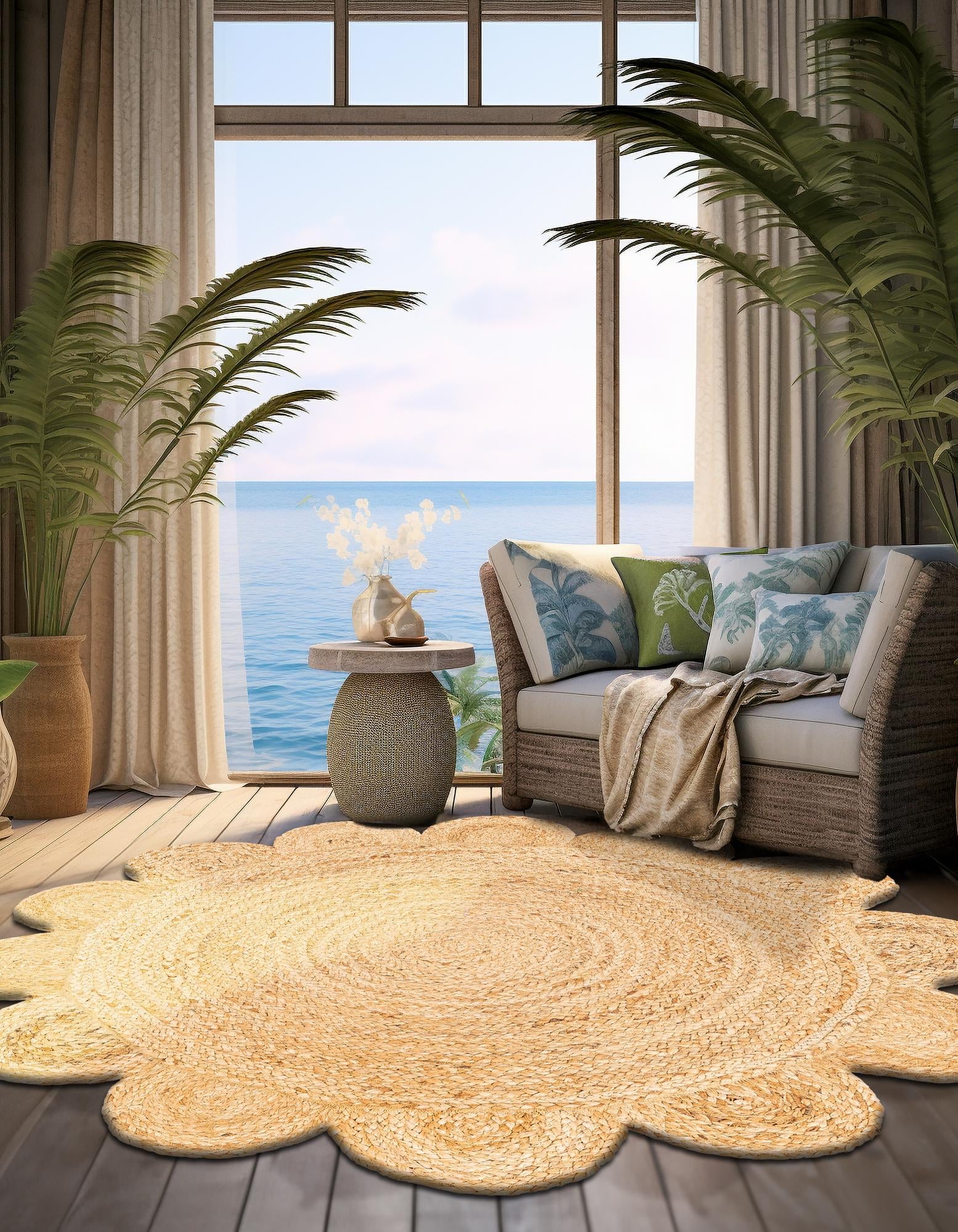 Serenity Braided Jute Collection Area Rug - Mandalay