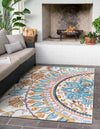 Patio Heritage Collection Area Rug - Tuscany Rectangle Multi  lifestyle 2