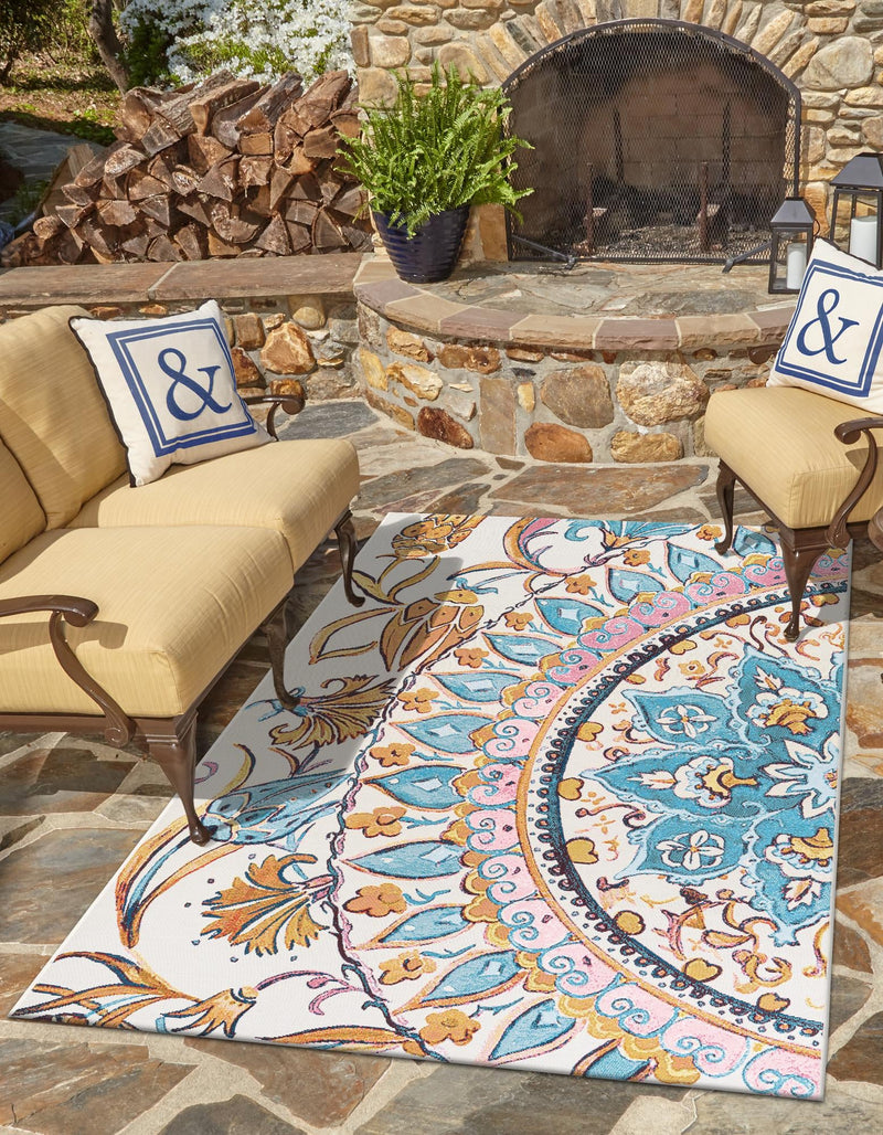 Patio Heritage Collection Area Rug - Tuscany Rectangle Multi  lifestyle 8