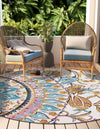 Patio Heritage Collection Area Rug - Tuscany Round Multi  lifestyle 25