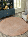 Berkshire Estate Collection Area Rug - Windsor (Cocoa Bean Brown) Round Cocoa Bean Brown  lifestyle 16