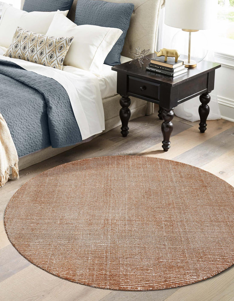 Berkshire Estate Collection Area Rug - Windsor (Cocoa Bean Brown) Round Cocoa Bean Brown  lifestyle 24