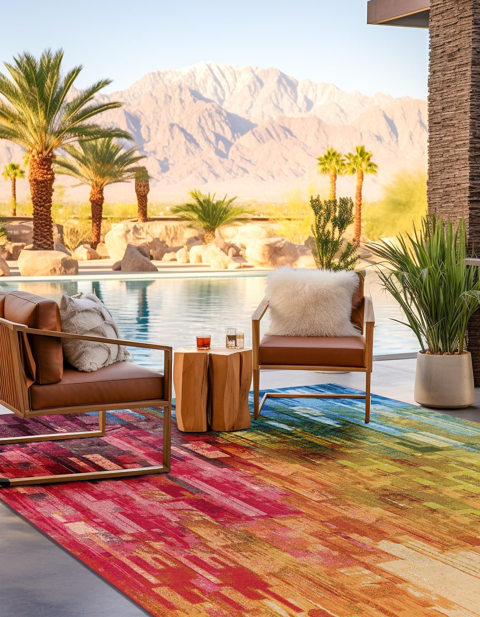 Urban Terrace Collection Area Rug -  Lawn