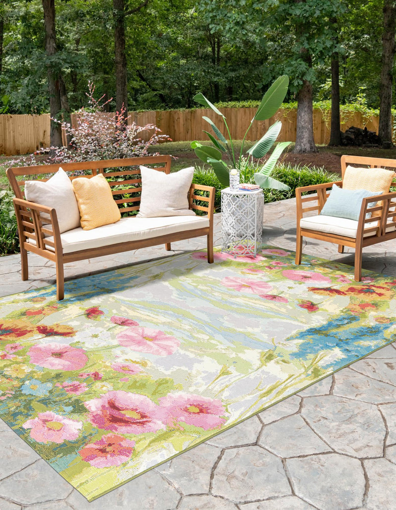 Seaside Blooms Collection Area Rug -  Amalfi Rectangle Multi  lifestyle 4