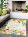 Seaside Blooms Collection Area Rug -  Amalfi Rectangle Multi  lifestyle 7