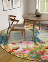 Seaside Blooms Collection Area Rug -  Amalfi Round Multi  lifestyle 9