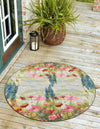 Seaside Blooms Collection Area Rug -  Amalfi Round Multi  lifestyle 10