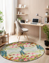 Seaside Blooms Collection Area Rug -  Amalfi Round Multi  lifestyle 13