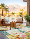 Seaside Blooms Collection Area Rug -  Amalfi Square Multi  lifestyle 15