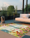 Seaside Blooms Collection Area Rug -  Amalfi Square Multi  lifestyle 21