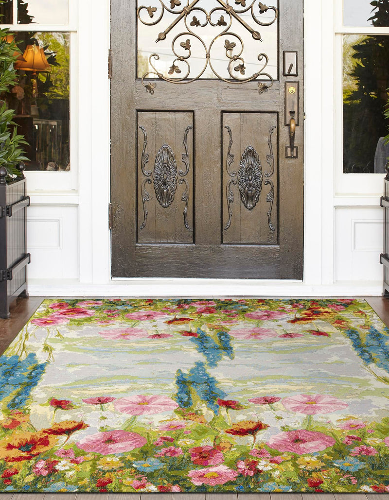 Seaside Blooms Collection Area Rug -  Amalfi Square Multi  lifestyle 24