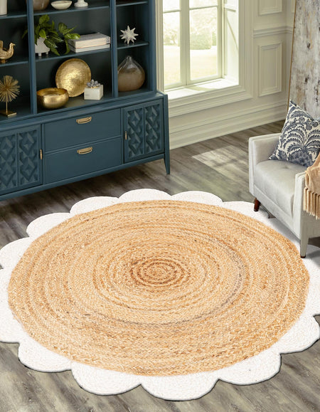 Serenity Braided Jute Collection Area Rug - Seaside