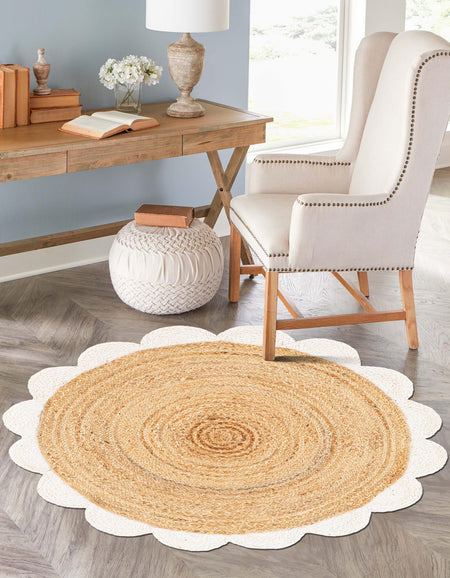 Serenity Braided Jute Collection Area Rug - Seaside