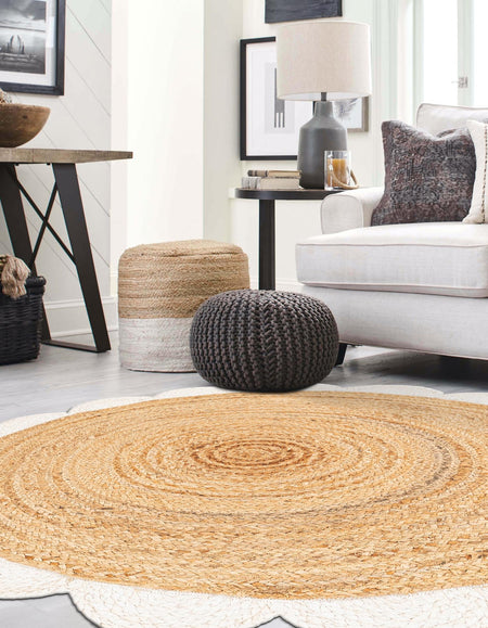 Serenity Braided Jute Collection Area Rug - Seaside