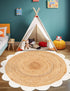 Serenity Braided Jute Collection Area Rug - Seaside