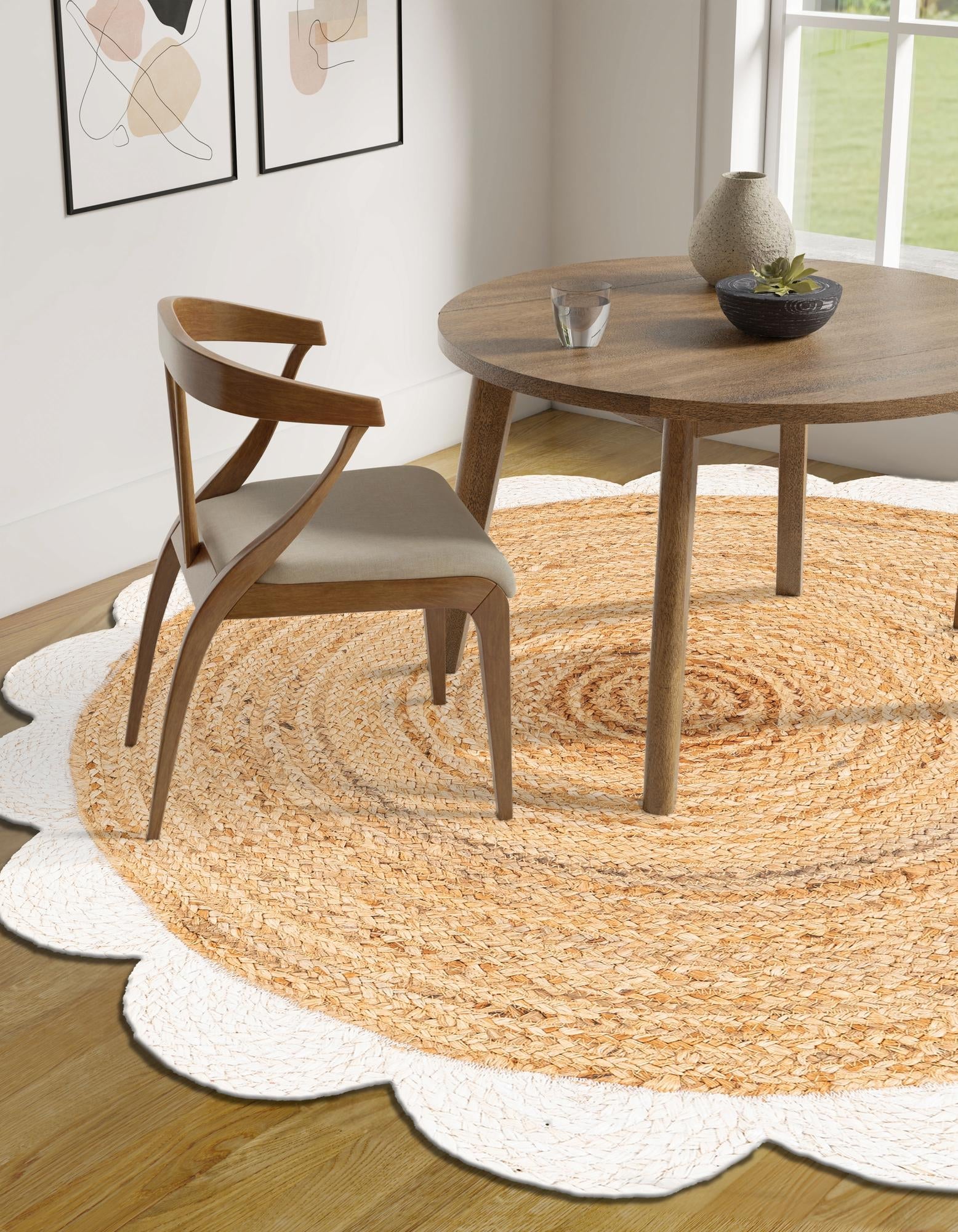 Serenity Braided Jute Collection Area Rug - Seaside