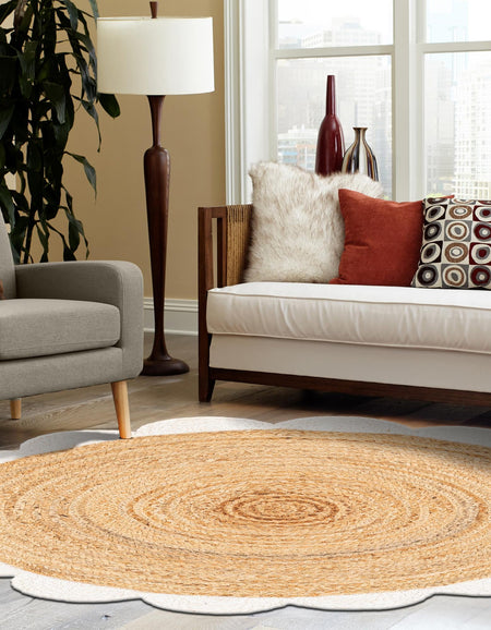 Serenity Braided Jute Collection Area Rug - Seaside