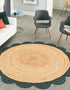 Serenity Braided Jute Collection Area Rug - Seaside