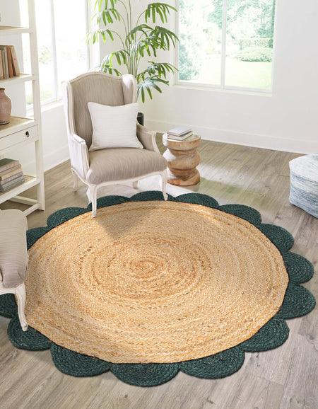 Serenity Braided Jute Collection Area Rug - Seaside