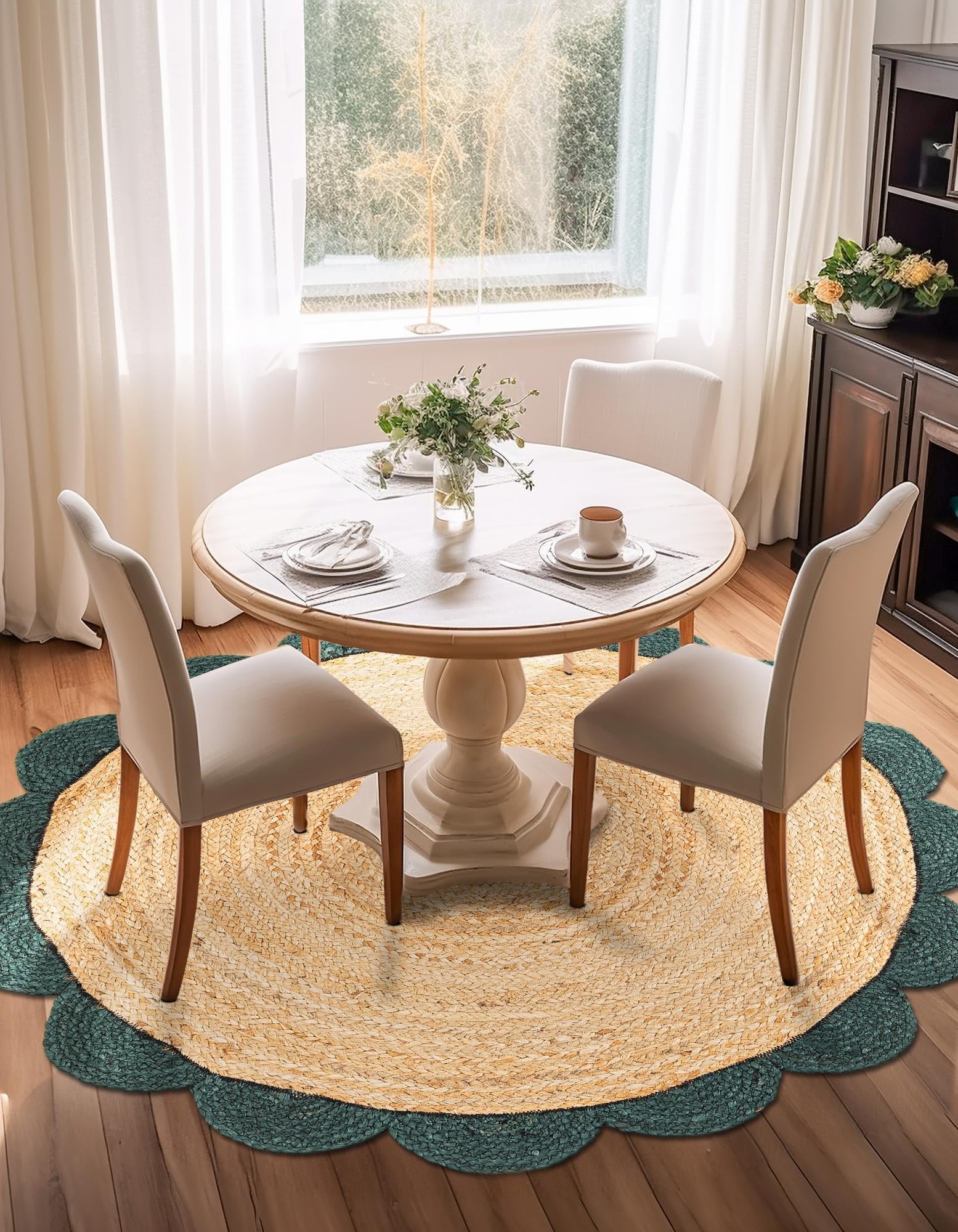 Serenity Braided Jute Collection Area Rug - Seaside