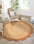 Serenity Braided Jute Collection Area Rug - Seaside