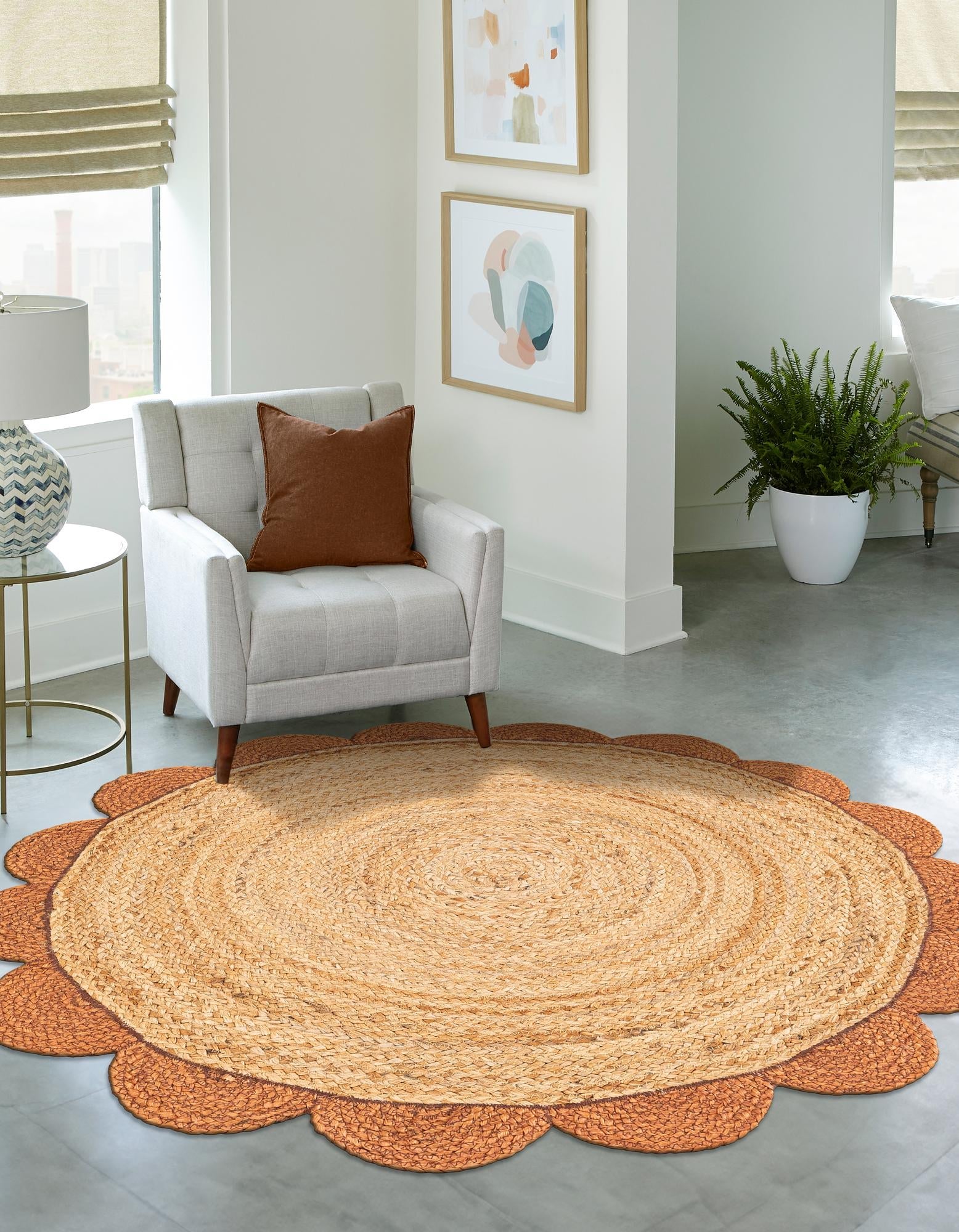 Serenity Braided Jute Collection Area Rug - Seaside