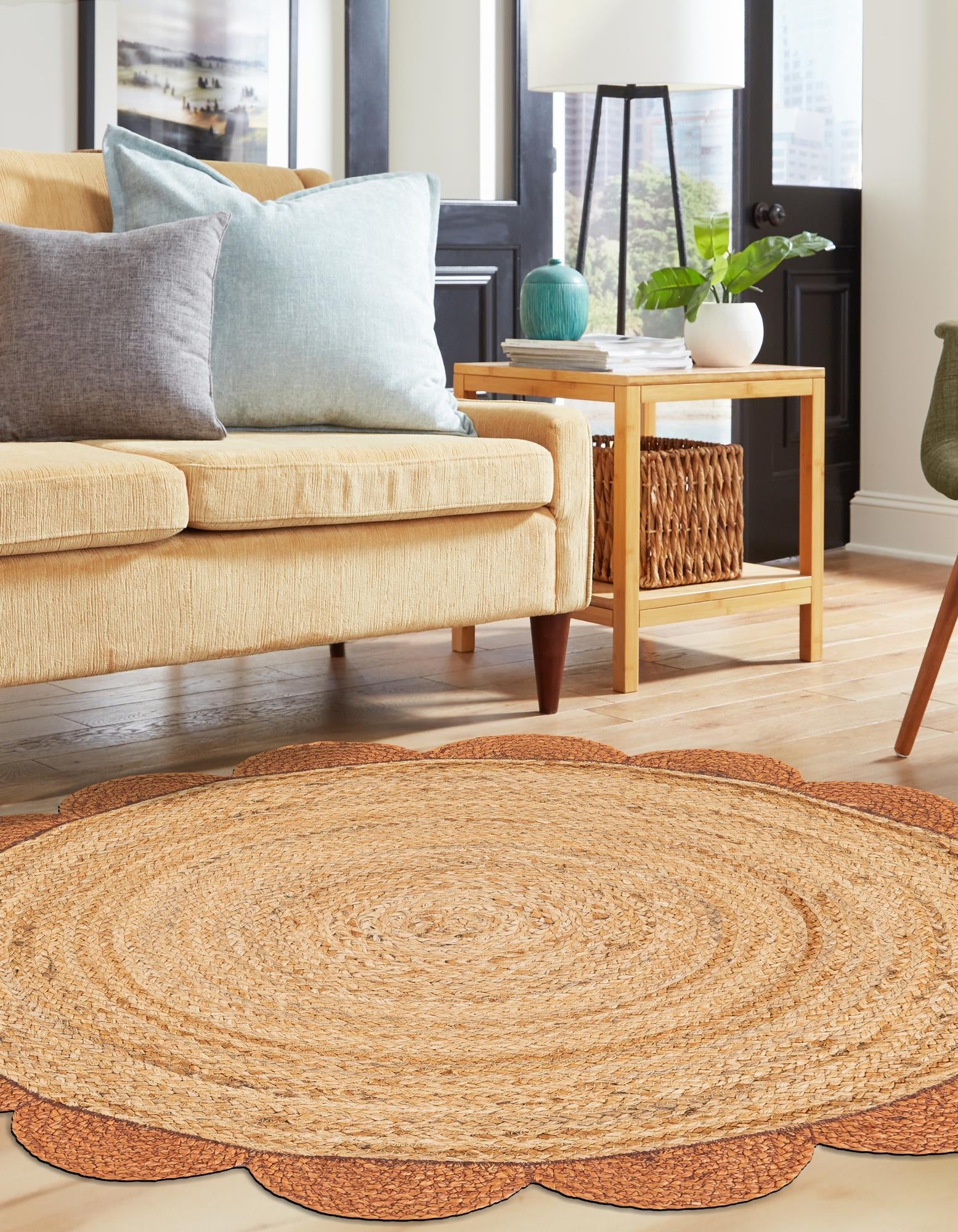 Serenity Braided Jute Collection Area Rug - Seaside