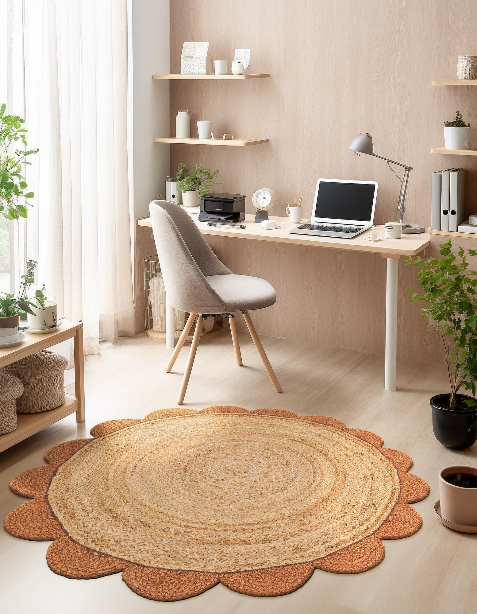 Serenity Braided Jute Collection Area Rug - Seaside