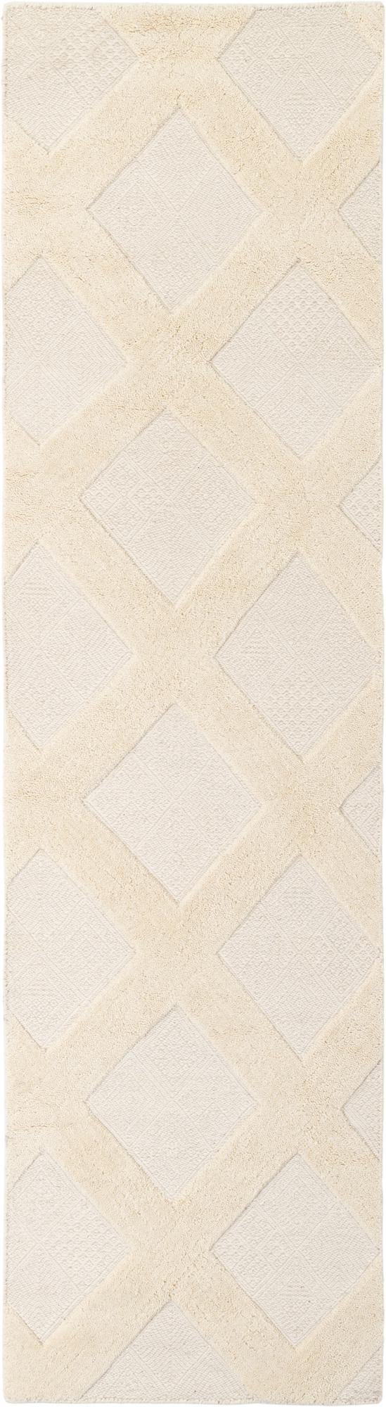 Trellis Wool Collection Area Rug - Vineyard Runner Ivory  lifestyle 6