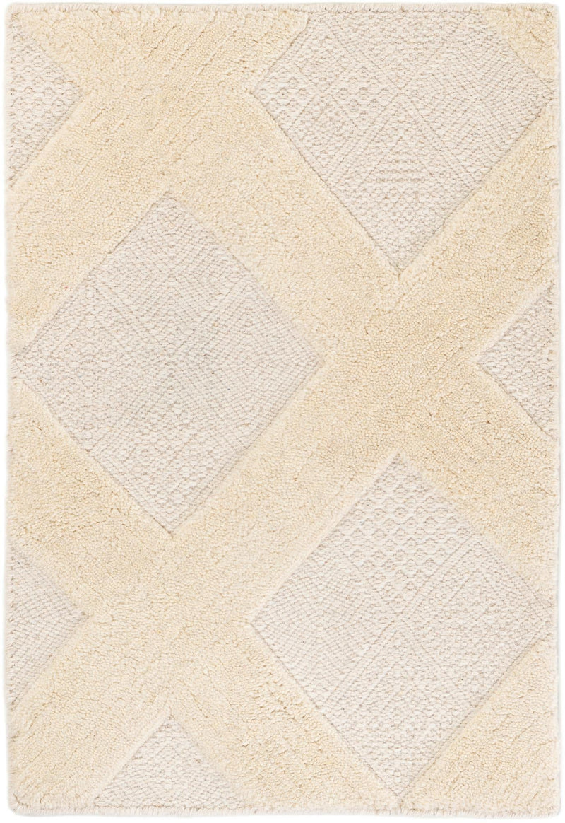 Trellis Wool Collection Area Rug - Vineyard Rectangle Ivory Main