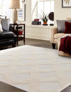 Trellis Wool Collection Area Rug - Vineyard Square Ivory  lifestyle 14