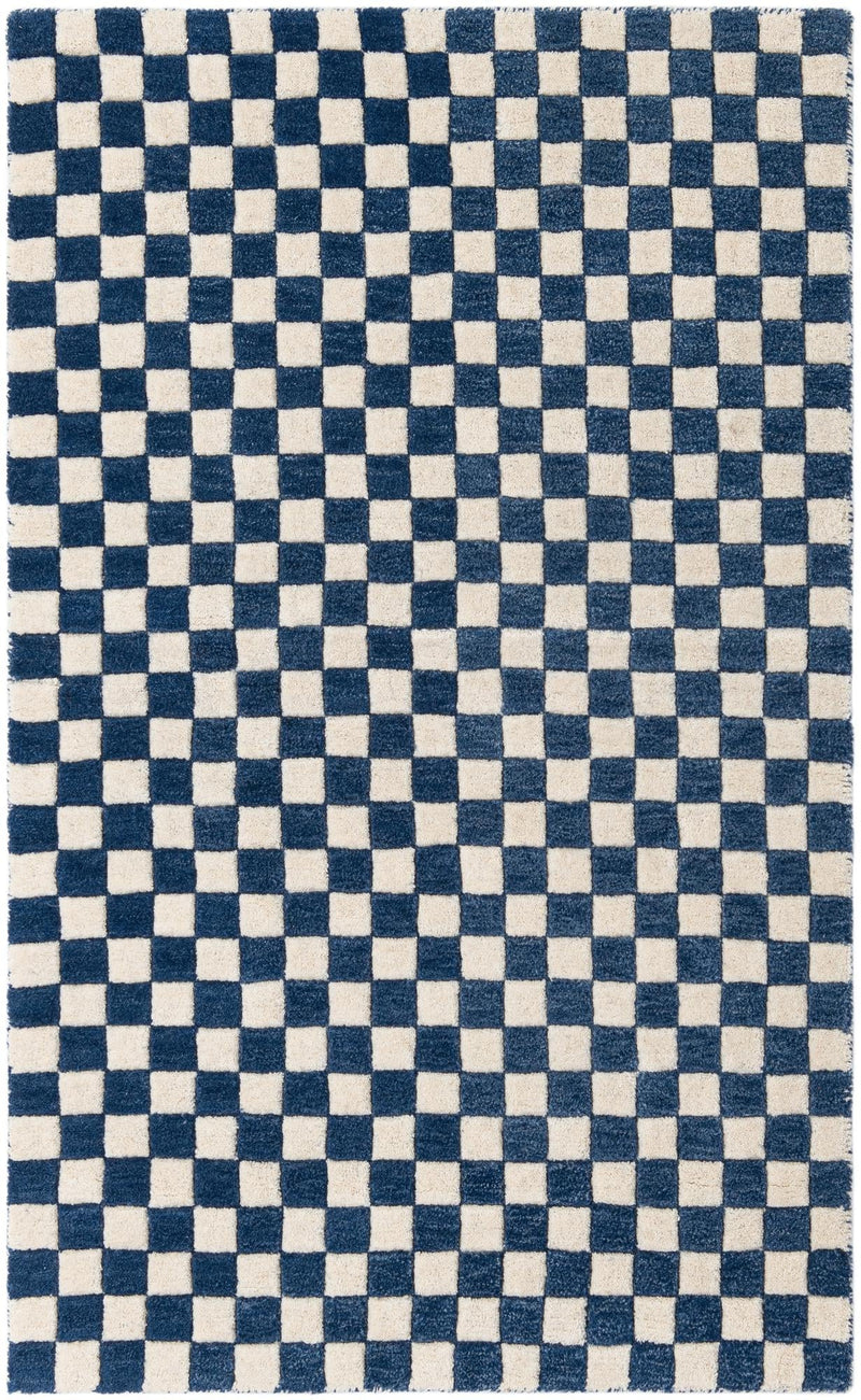 Shepherd's Glen Wool Collection Area Rug - Reykjavik Rectangle Blue and White Main