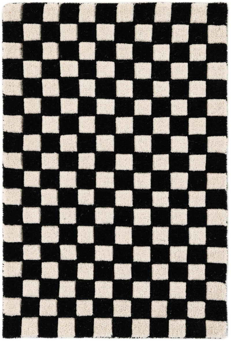 Shepherd's Glen Wool Collection Area Rug - Reykjavik Rectangle Black and White  lifestyle 2