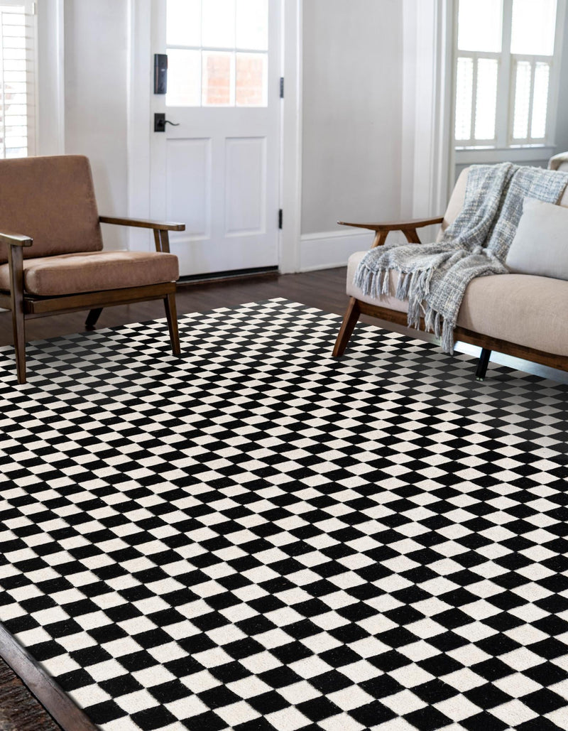 Shepherd's Glen Wool Collection Area Rug - Reykjavik Rectangle Black and White  lifestyle 3