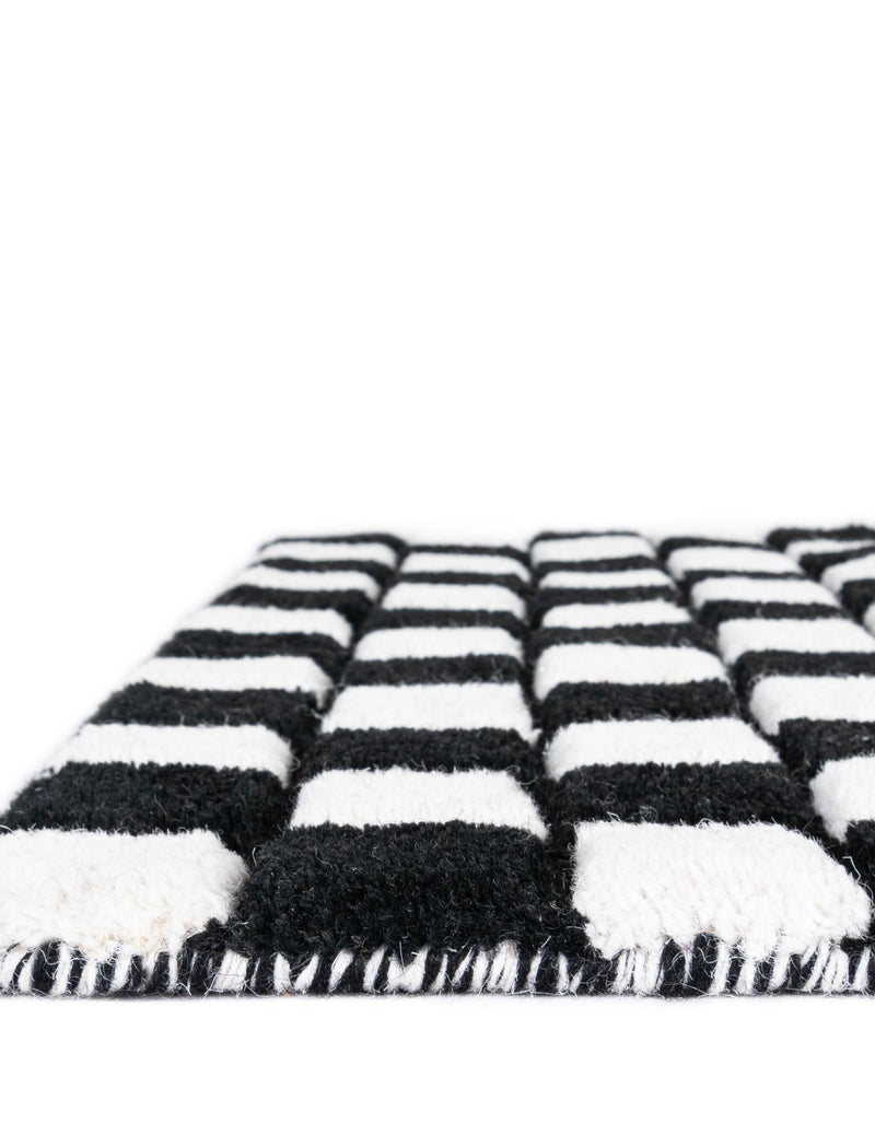 Shepherd's Glen Wool Collection Area Rug - Reykjavik Rectangle Black and White  lifestyle 4