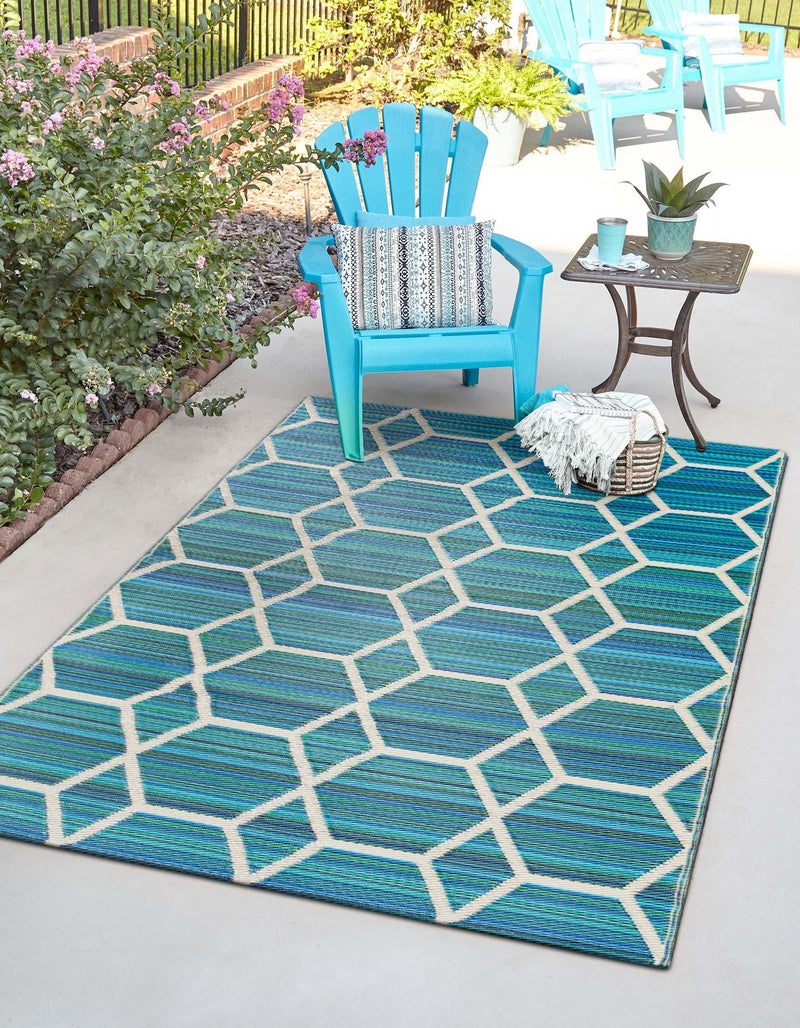 Serene Bay Outdoor Collection Area Rug -  Harbor Rectangle Blue  lifestyle 2