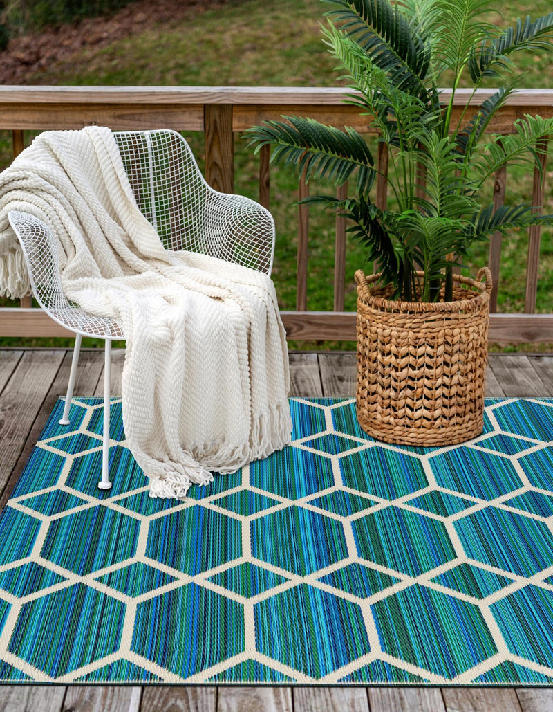 Serene Bay Outdoor Collection Area Rug -  Harbor Rectangle Blue  lifestyle 12