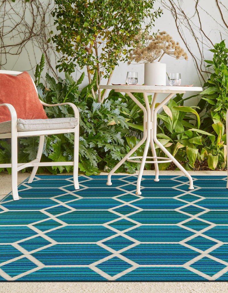 Serene Bay Outdoor Collection Area Rug -  Harbor Rectangle Blue  lifestyle 22