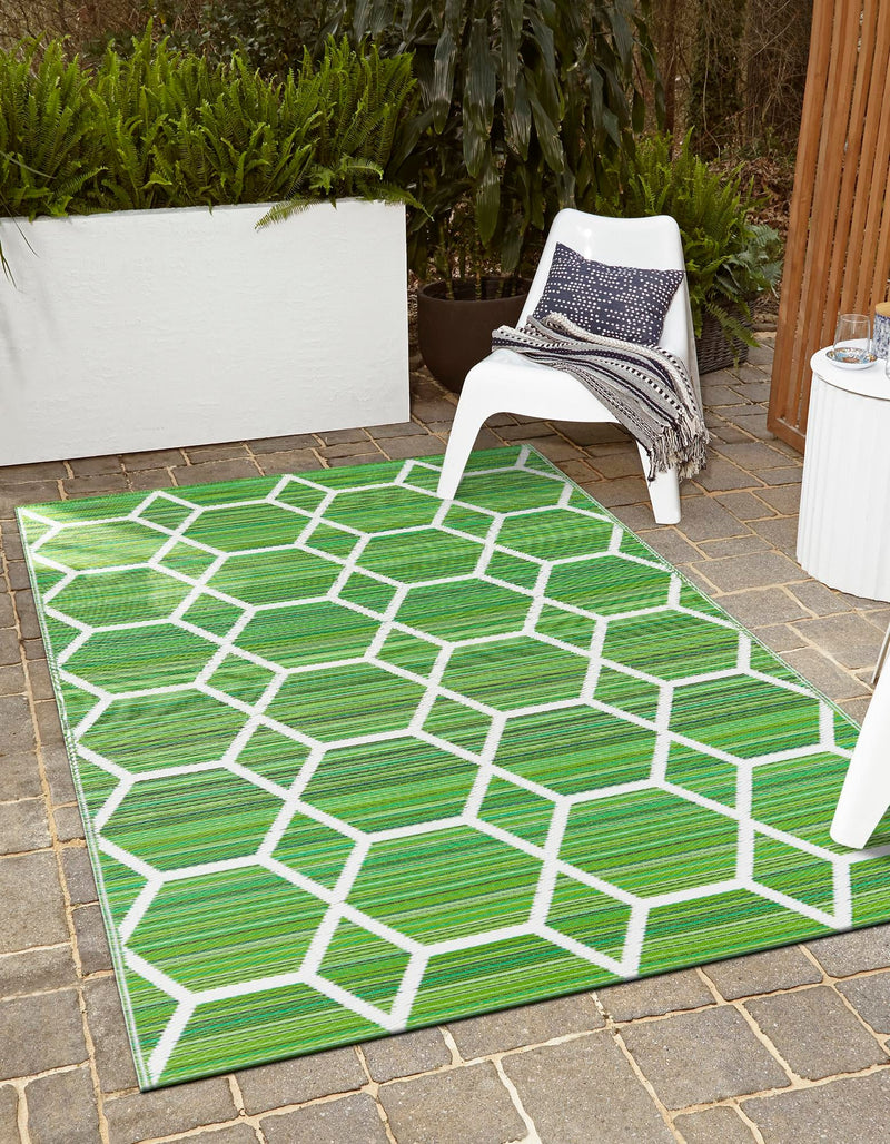 Serene Bay Outdoor Collection Area Rug -  Harbor Rectangle Green  lifestyle 4