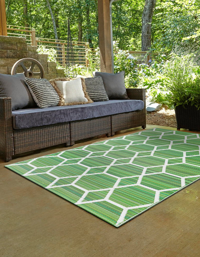 Serene Bay Outdoor Collection Area Rug -  Harbor Rectangle Green  lifestyle 24