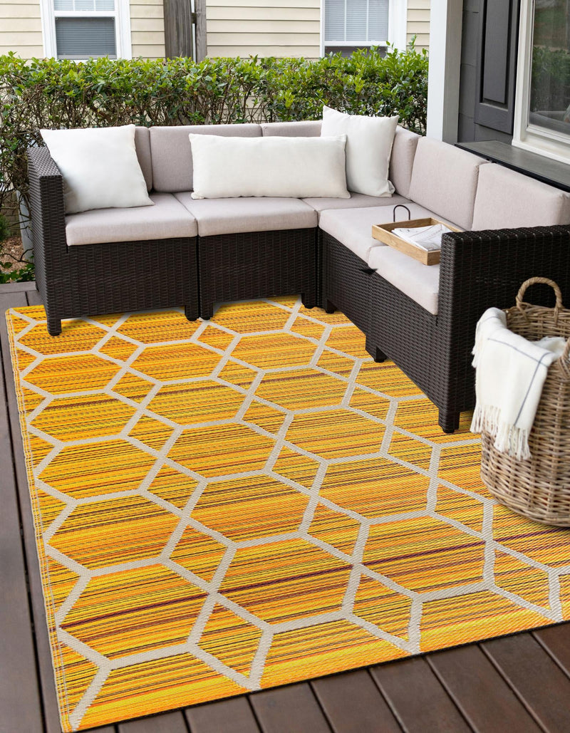 Serene Bay Outdoor Collection Area Rug -  Harbor Rectangle Yellow  lifestyle 6