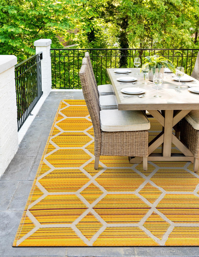 Serene Bay Outdoor Collection Area Rug -  Harbor Rectangle Yellow  lifestyle 11