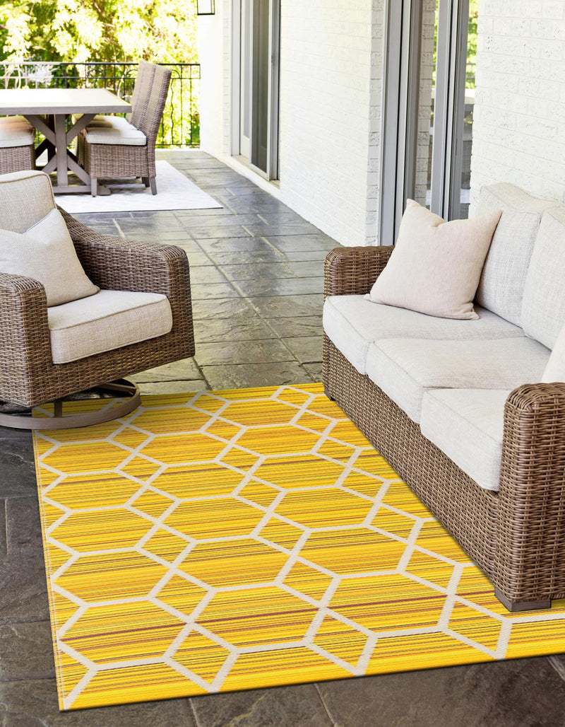 Serene Bay Outdoor Collection Area Rug -  Harbor Rectangle Yellow  lifestyle 16