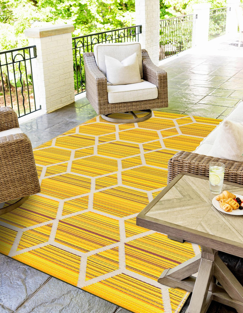 Serene Bay Outdoor Collection Area Rug -  Harbor Rectangle Yellow  lifestyle 26