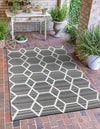 Serene Bay Outdoor Collection Area Rug -  Harbor Rectangle Gray  lifestyle 8