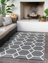 Serene Bay Outdoor Collection Area Rug -  Harbor Rectangle Gray  lifestyle 18