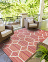 Serene Bay Outdoor Collection Area Rug -  Harbor Rectangle Red  lifestyle 25